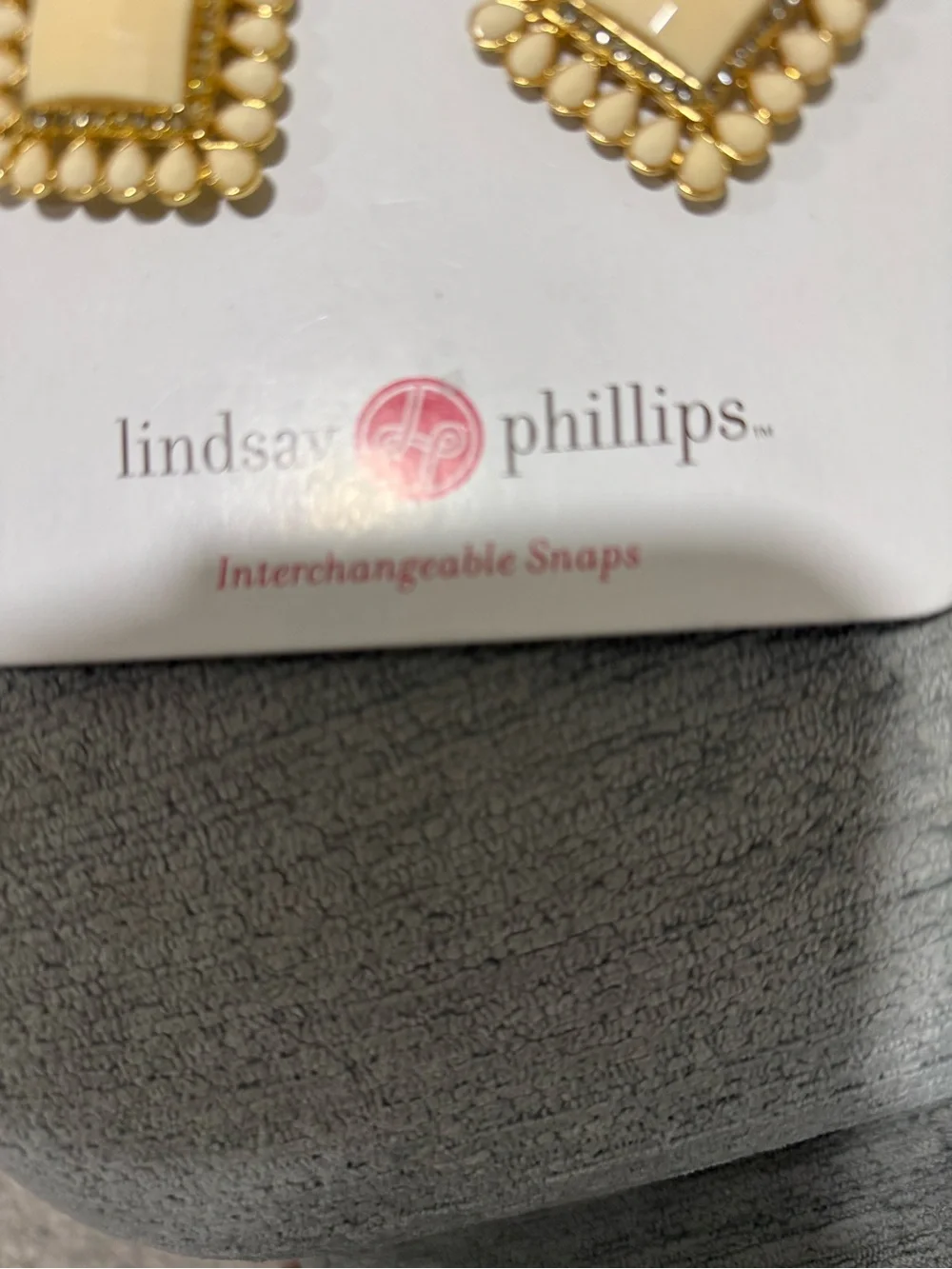 Lindsey Philips gold and tan diamond Priya interchangeable shoe snaps